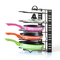 5 layers stainless steel pan organizer holder cutting board pan pot adjustable shelf accessories kitchen cookware storage rack