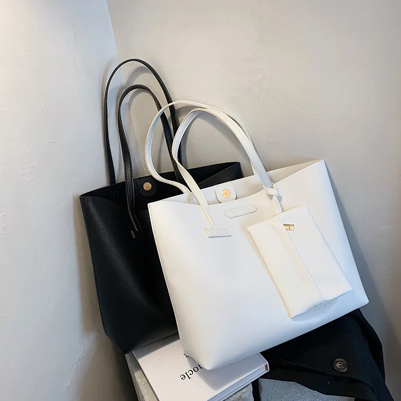 

Women's large bags three sets of mother and child bags pu leather shoulder tote bag