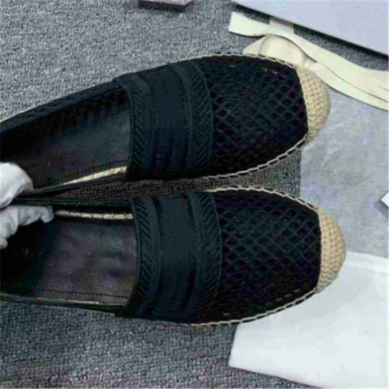 

prowow Hollow Fisherman Shoes Embroidery Flat Shoes Straw Woven Loafers Three-Dimensional Single Shoes Handmade Sewing Shoes