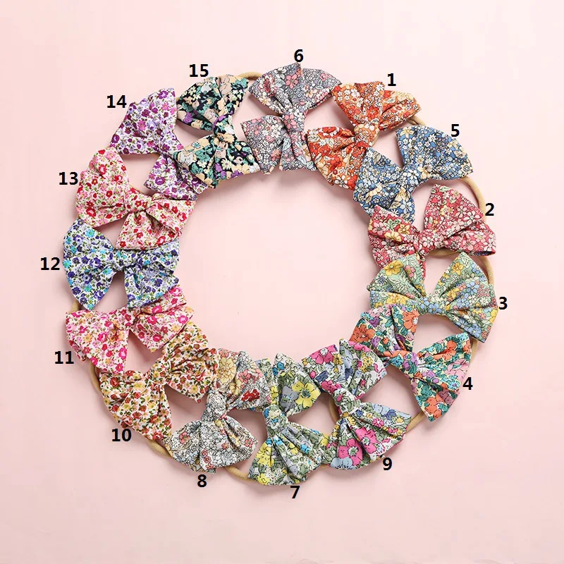 

Baby Headband Cute Print Hair Bows Hairband For Girls Accessories Cotton Linen Lnfant Kids Head Bands Newborn Photo Props