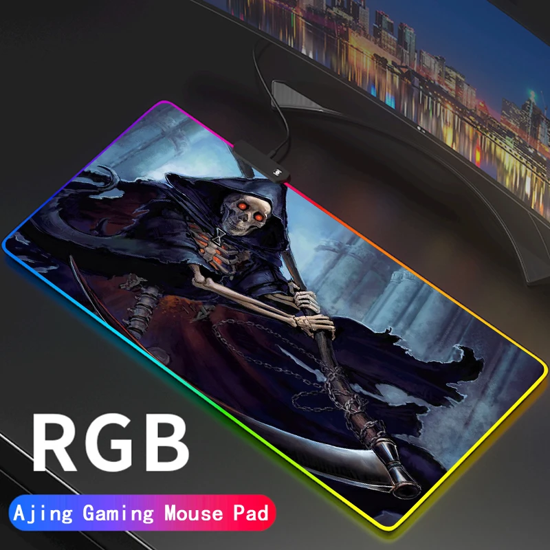 Игровой коврик для мыши Grim Reaper геймерский RGB с подсветкой Большой Аниме Коврик XXL