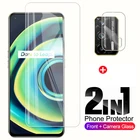 2 в 1 закаленное стекло для Oppo Realme Q3 Pro 5G полное защитное стекло и пленка для объектива для Real me Q3 Pro 6,43 ''защитное стекло