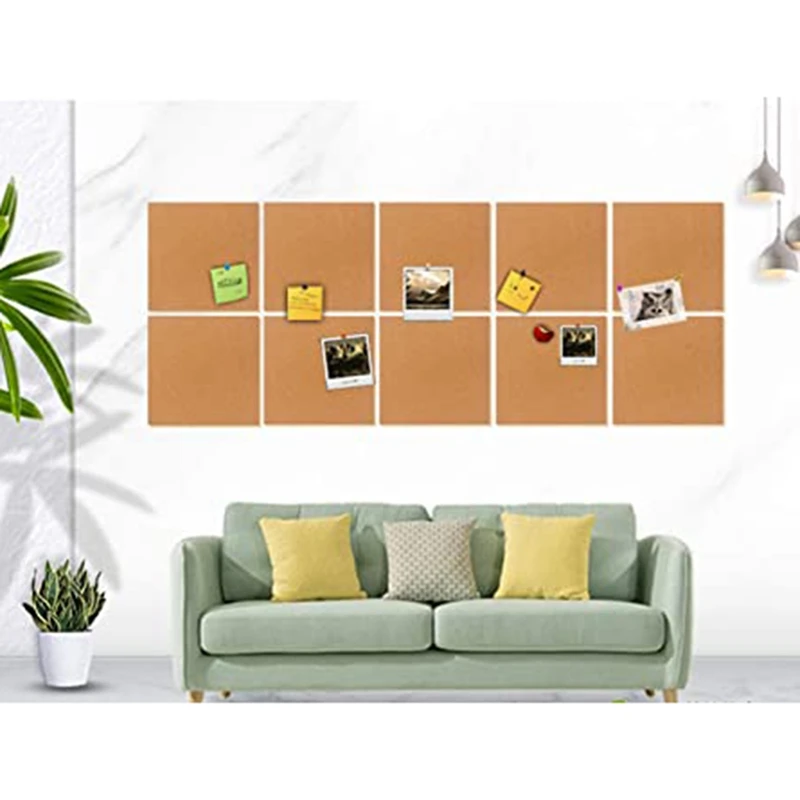 

4 Pack Cork Tile Board 1/2Inch Thick Cork Board with Self Adhesive Backing, Quartet Cork Board for Home Office Decor