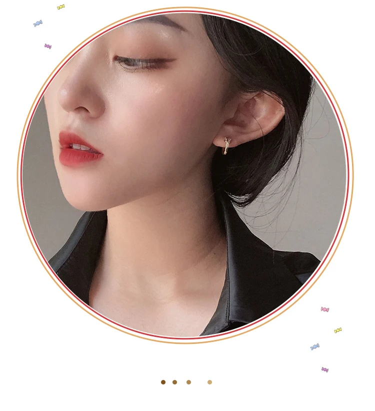 

Delicate Jewelry Earrings 2020 New Design Geometric Golden Plating High Quality Crystal Metal Round Earrings For Female Jewelry