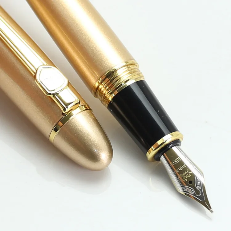 JINHAO 159 позолоченная крученая гладкая перьевая ручка 18KGP для учебы и офиса 2KZS|jinhao