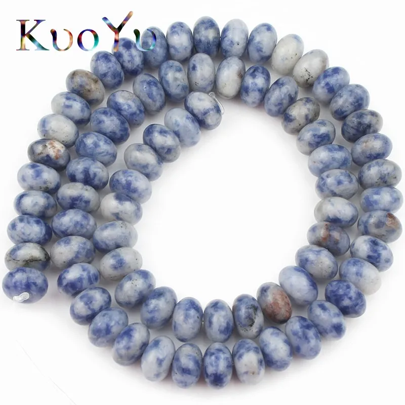 Natural Stone Beads New Blue Sodalite Jaspers Rondelle Loose Spacer Bead For Jewelry Making 4/6/8mm 15&quotInch DIY Earring Bracelet |