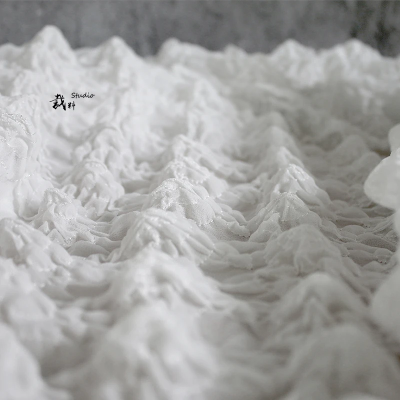 Шифоновая 3D текстура вогнутая выпуклая дизайнерская ткань для Пэчворк Базен riche