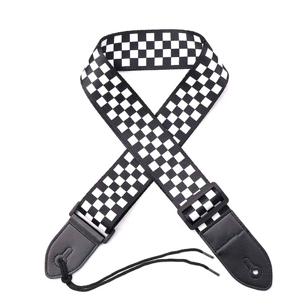 gitarre strap stickerei gürtel einstellbare jacquard band mit leder ende für bass elektro akustik folk gitarre musical instrument free globa