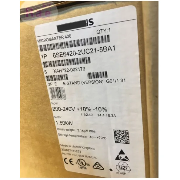 

New original 6SE6420-2UC21-5BA1 1.5 kilowatts without filter 6SE64202UC215BA1 inverter spot