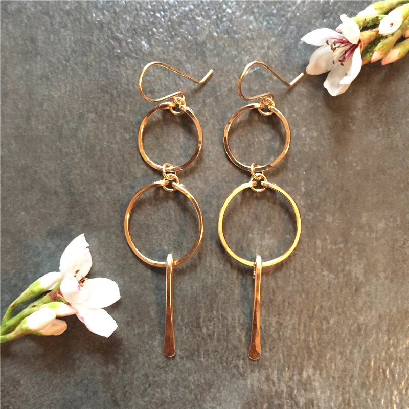 

925 Silver Hoops Earrings Boho Gold Filled Earrings Handmade Earrings Brincos Pendientes Orbellen Minimalism Earrings for Women