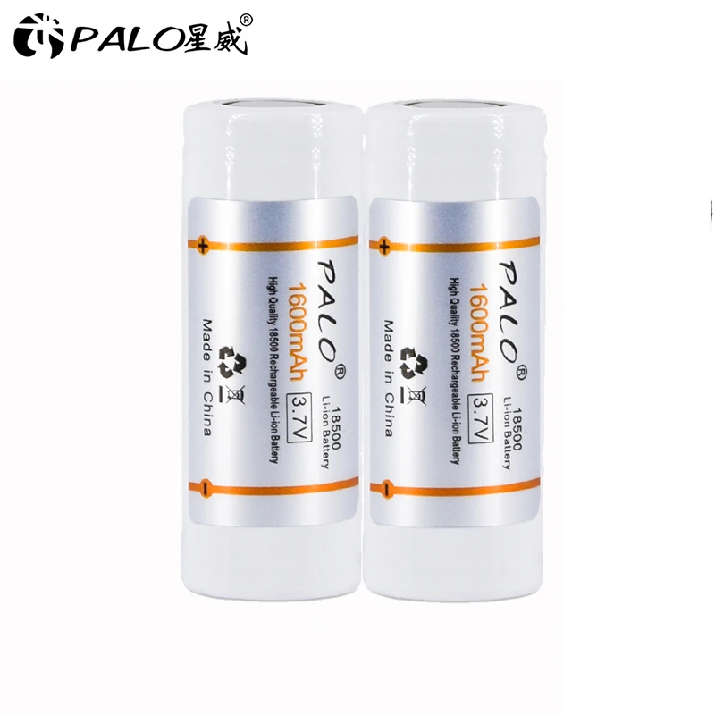 PALO 18500 перезаряжаемая батарея 3,7 V 1600mAh литий-ионная литиевая батарея фонарик Фара электронная-сигарета