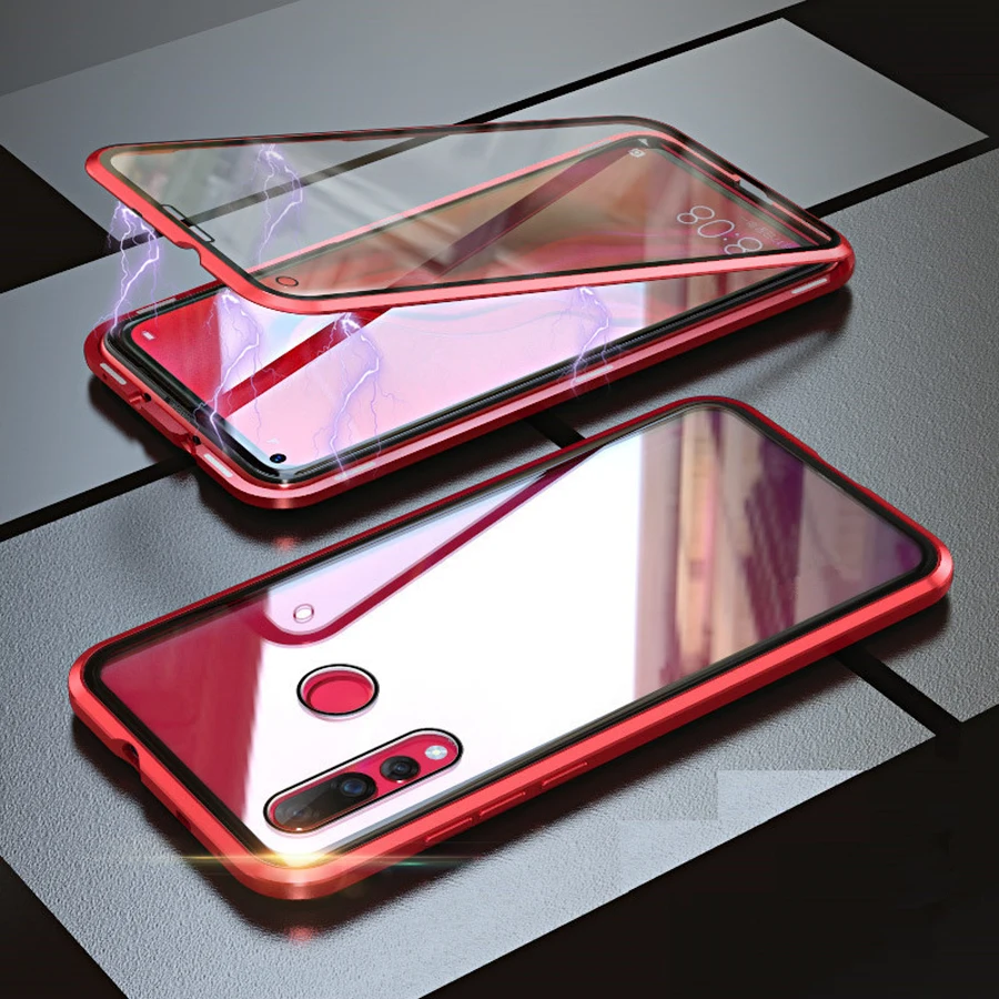 Полностью Магнитный чехол для Huawei P Smart Z 360 дюйма двухсторонний стеклянный y9 2019