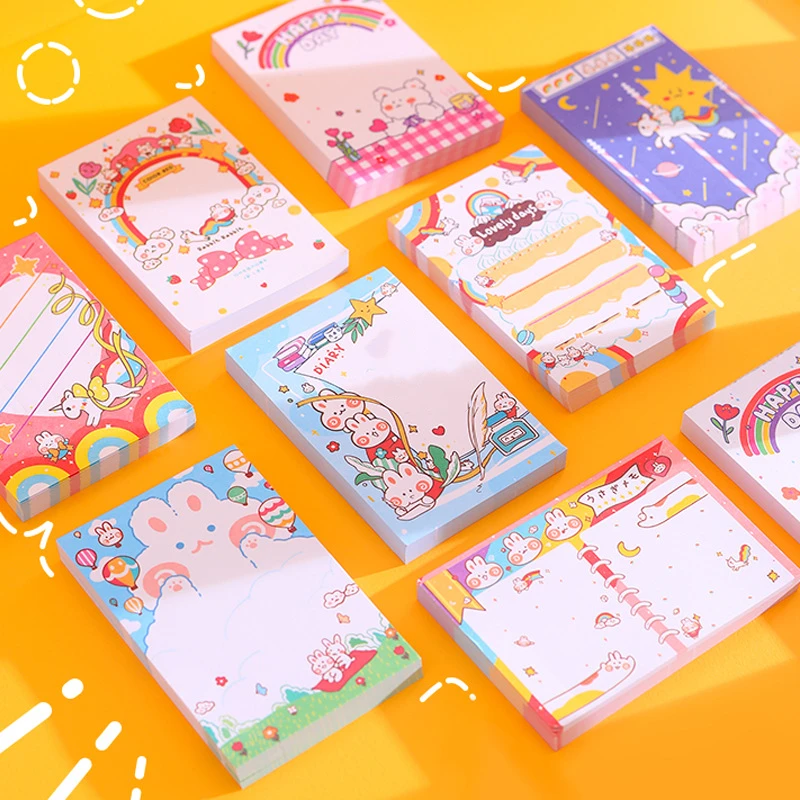 

100 Sheets Kawaii Animals Memo Pads Note Paper Cartoon Decorative Message Notepad School Office Stationery Supplies