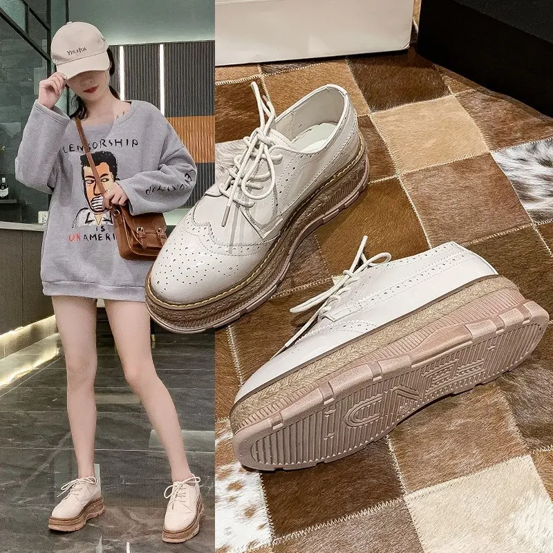 

Spring and Autumn 2020 new platform small leather shoes fashion women's shoes versatile platform single shoes X565