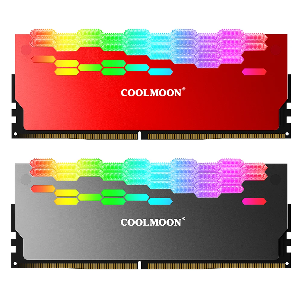 

COOLMOON RA-2 RAM Heatsink Cooler Memory Cooling Vest Heat Sink Aura Sync ARGB Flashing Heat Spreader For PC Desktop Computer