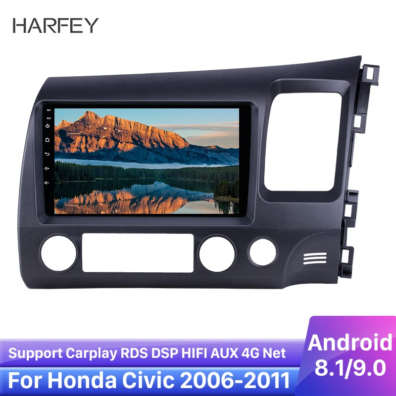 Harfey 9 &quotHD сенсорный экран Bluetooth GPS радио для Honda Civic RHD 2006 2011 Android 1 USB AUX поддержка Carplay