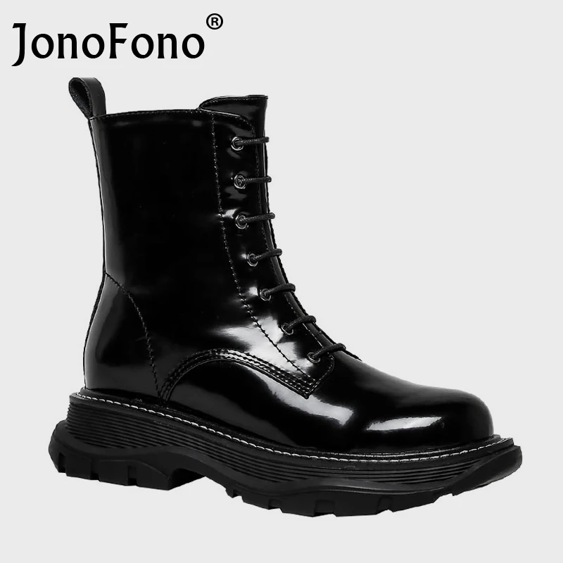 Женские ботильоны из натуральной кожи на толстой подошве размеры 34-42 | Обувь