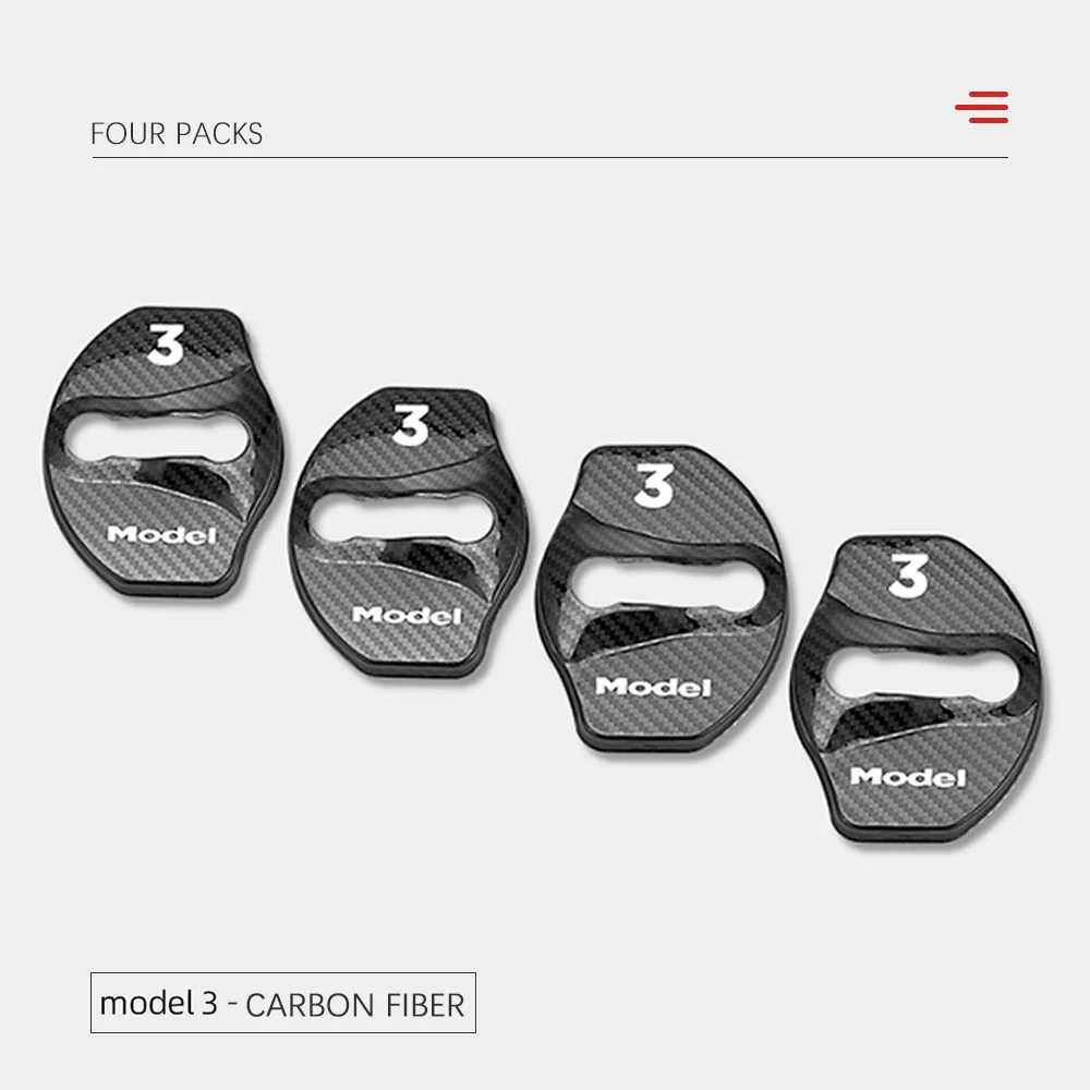 

4Pcs For Tesla Model 3 Model Y Door Lock Protection Buckle Cover Rust Cover Modification Accessories Decoration Stickers