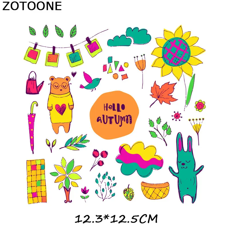 ZT1648 ZOTOONE, железные Мультяшные нашивки в виде животных для детской одежды, аксессуары для самостоятельной сборки, декоративные виниловые пластыри, подарочный набор для тела D - Цвет: ZT1648