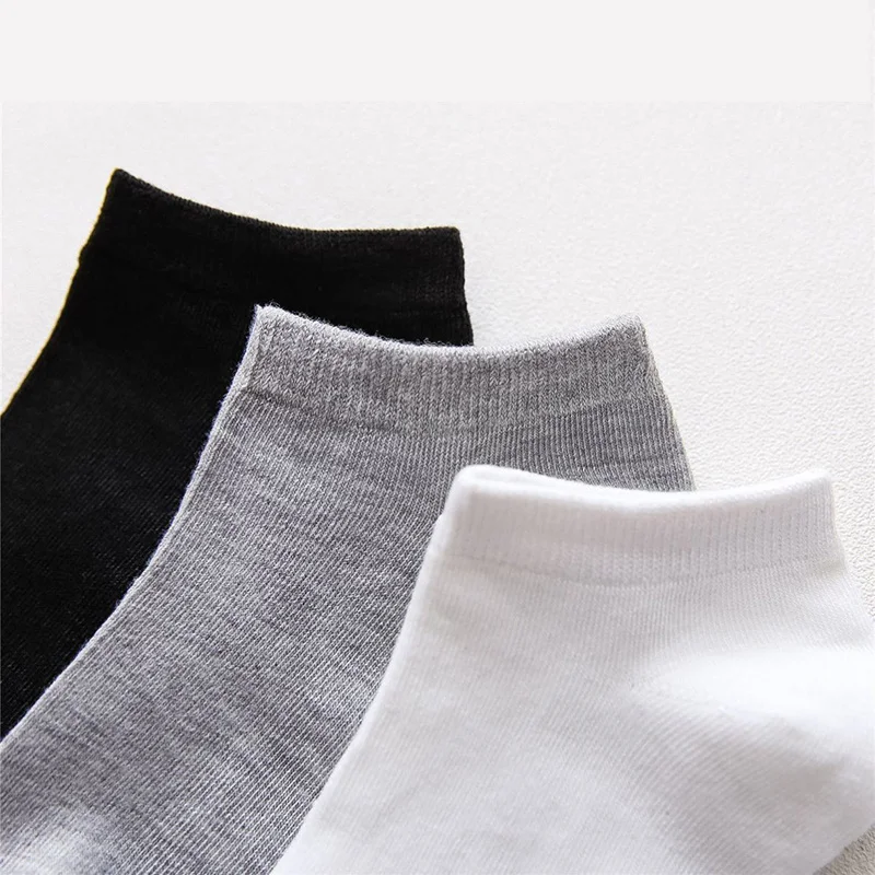 5 Pairs/Lot Low Cut Men Socks Solid Color Black White Gray Breathable Cotton Sports Socks Male Short Socks Women Men images - 6
