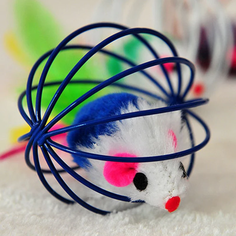 Кошка игрушка плюшевая мышь кошка мяч поставки металлическая проволочная клетка