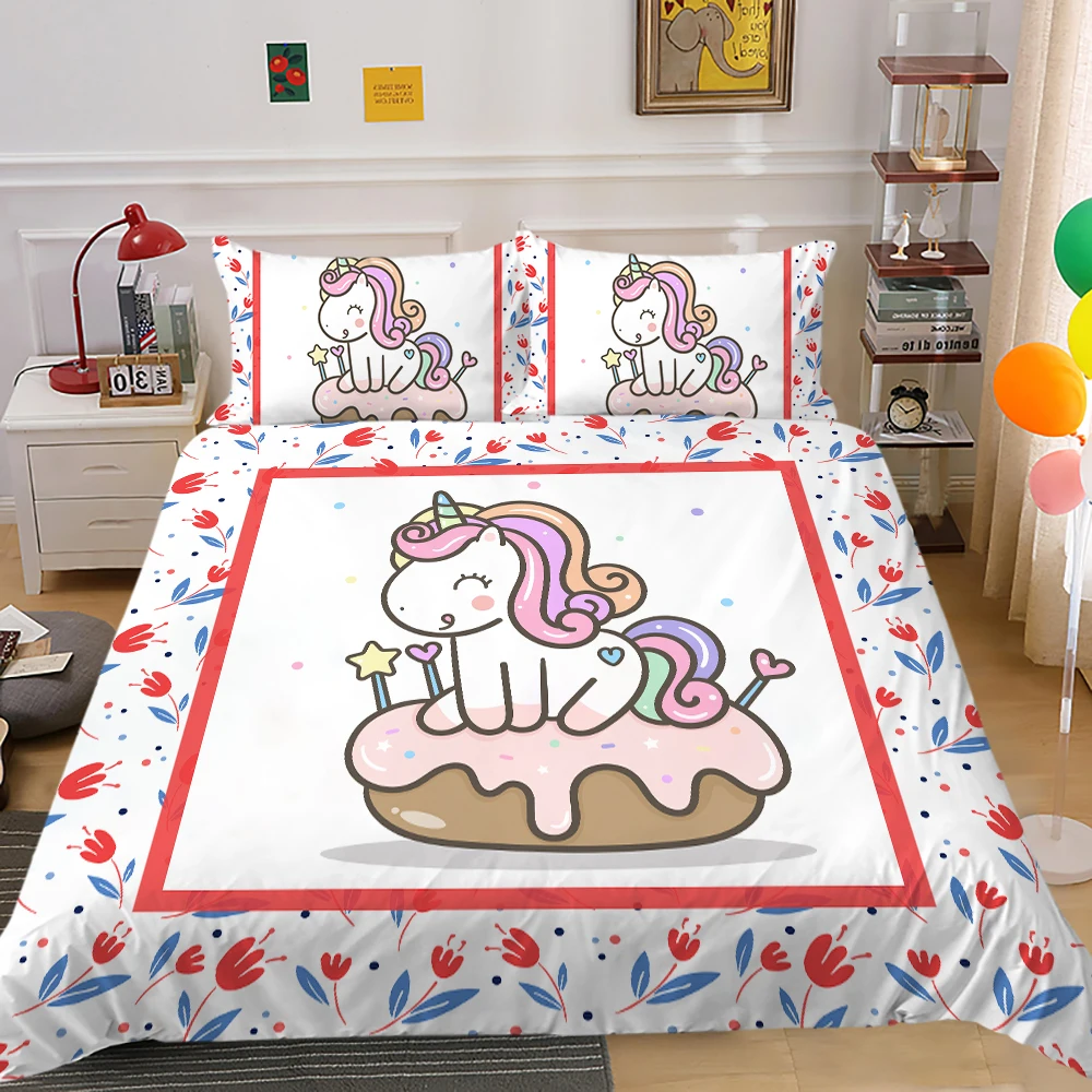 

Cartoon Kids Bedding Set Children Girls Baby Comforter Quilt Duvet Cover Set Pillowcase Home Textile Dropship