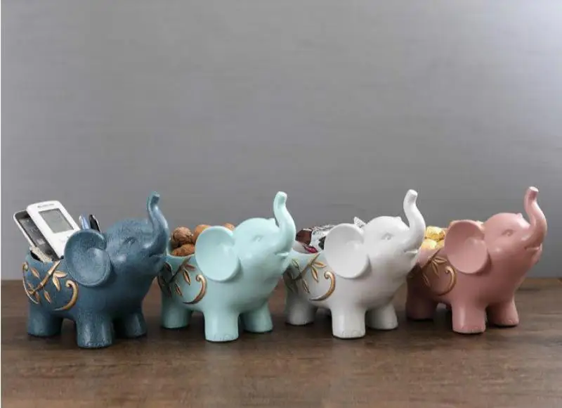 

Elephant Ornaments Resin Porch Living Room Storage Box, Home Decoration Accessories Decoration Figurines, Holiday Gifts
