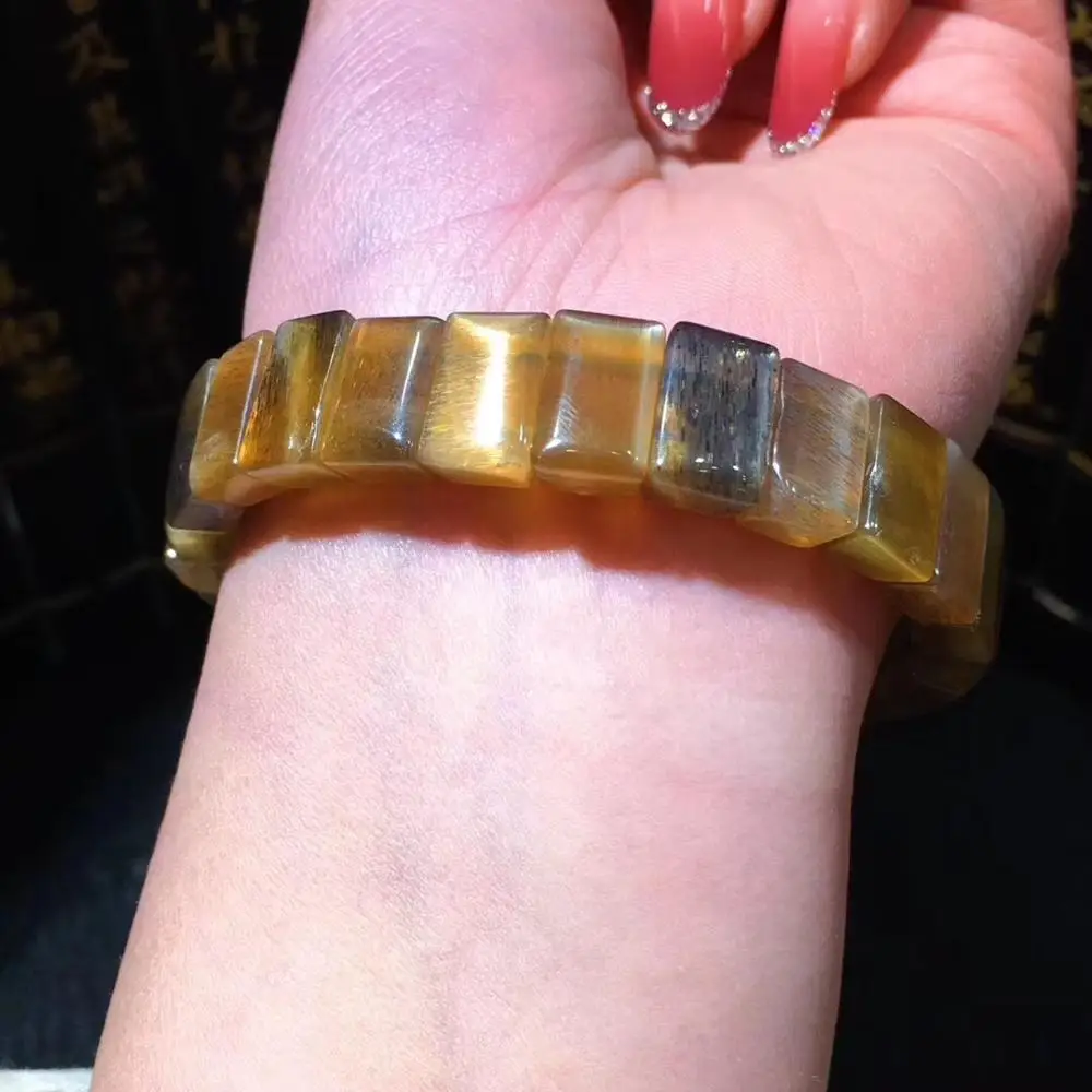 Браслет из натурального золотого солнечного камня для женщин и мужчин