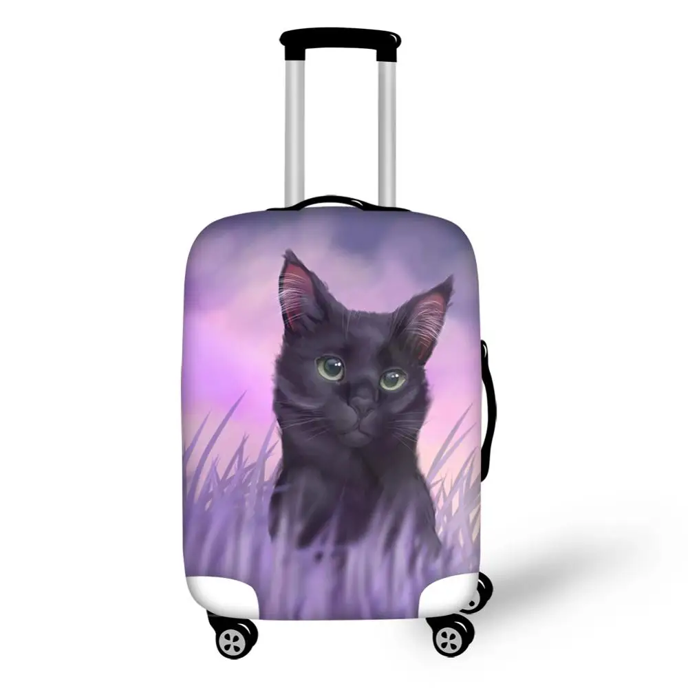 HaoYun Protective Suitcase Cover Fantasy Black Cats Pattern Elastic Dust-proof Luggage Cover Water-proof Luggage Accessories