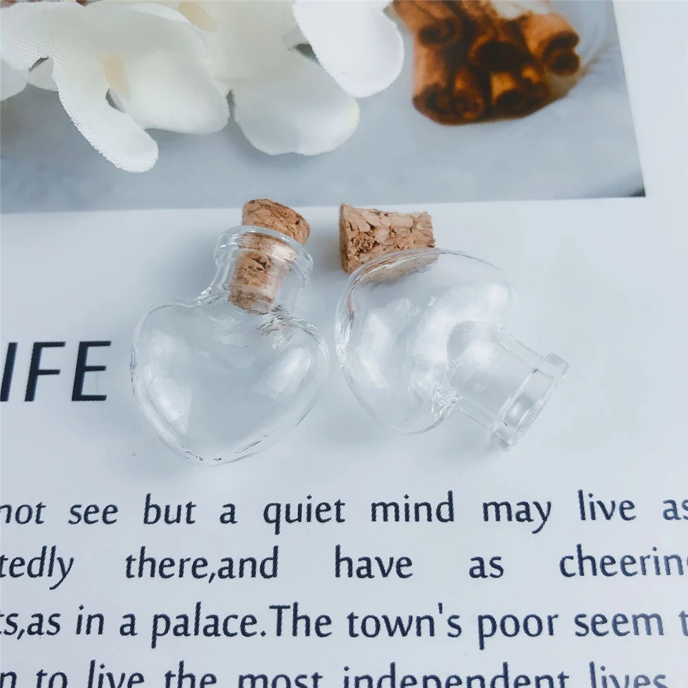 10 шт. 2 мл маленькие прозрачное стекло орнаменты в форме сердца бутылочки с