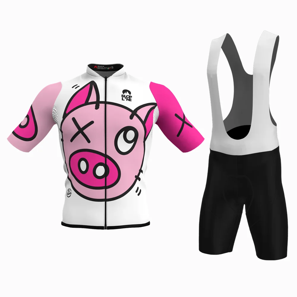 

Slopline Men's Cycling Short Sleeve Suit Bicycle Equipment Long Distance Comfortable Riding 9d Gel Pad Bib Shorts Set Ciclismo