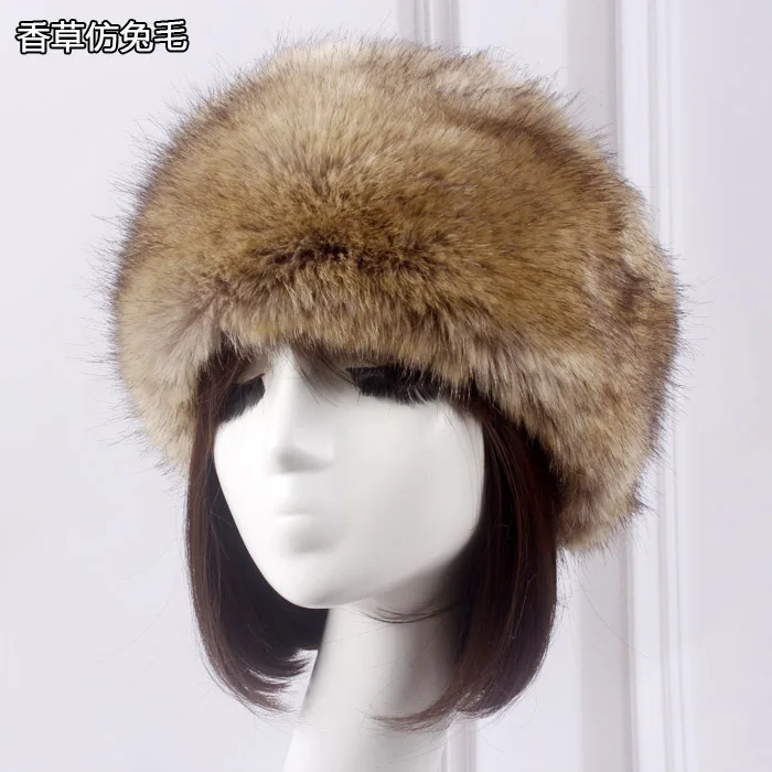 

Winter Thick Furry Hairband Fluffy Russian Faux Fur Women Girl Fur Headband Hat Winter Outdoor Earwarmer Ski Hats Hot