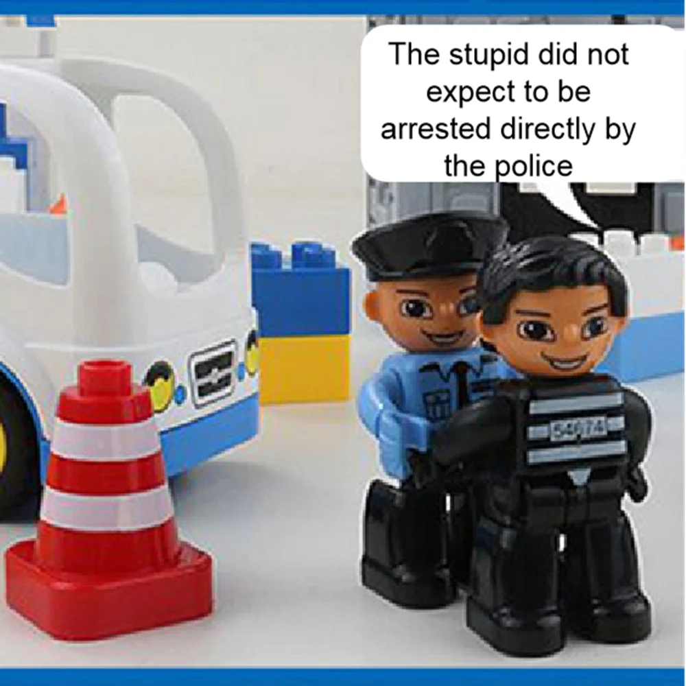 

36PCS Diy Big Size Building Blocks Sets Police-Car Of City Police-station Compatible with Kid Educational toys gift for children