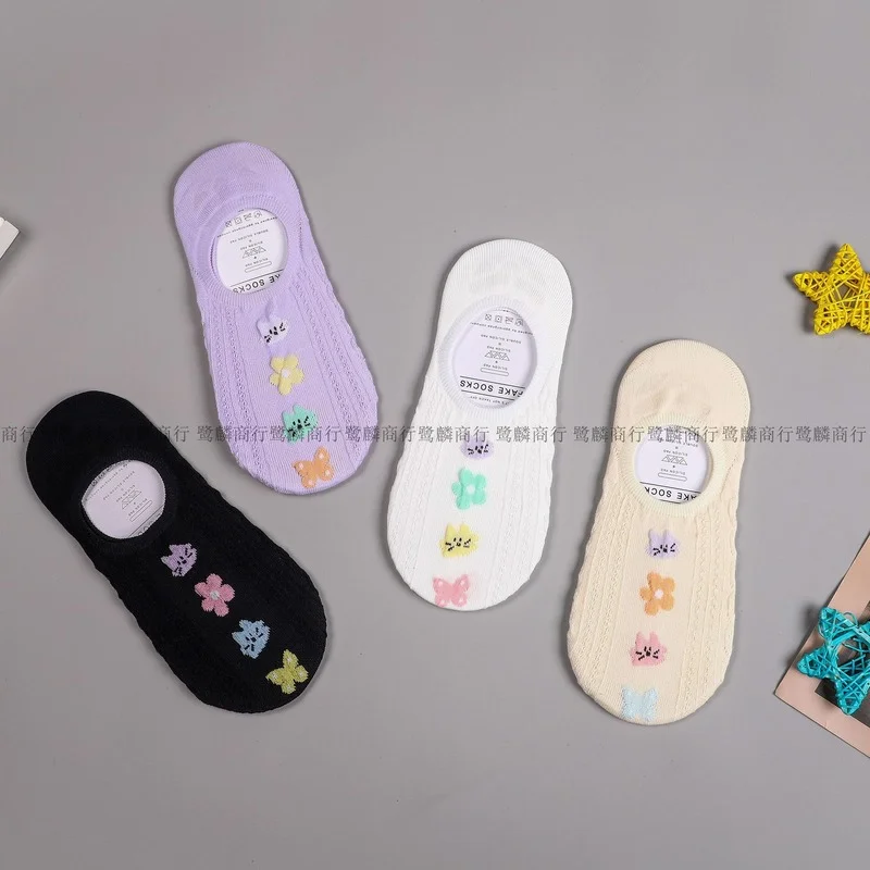 

Cartoon Woman Sock Flower Animal Socks for Women Solid Casual Boat Sox Couples Cotton Spring Summer Cat Floral Printed Sokken
