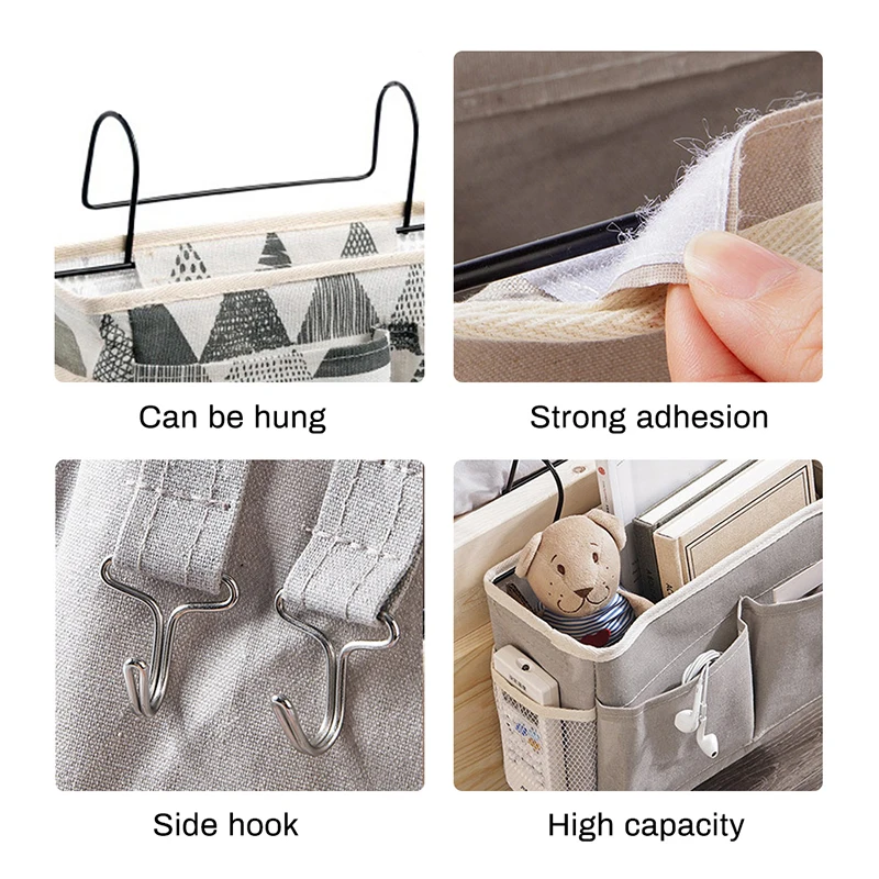 

Hanging Storage Bag With Hook Bedside Storage Organizer Bag Bed Pocket Holder With Hook Room Book Storage Bag Holder With Hook
