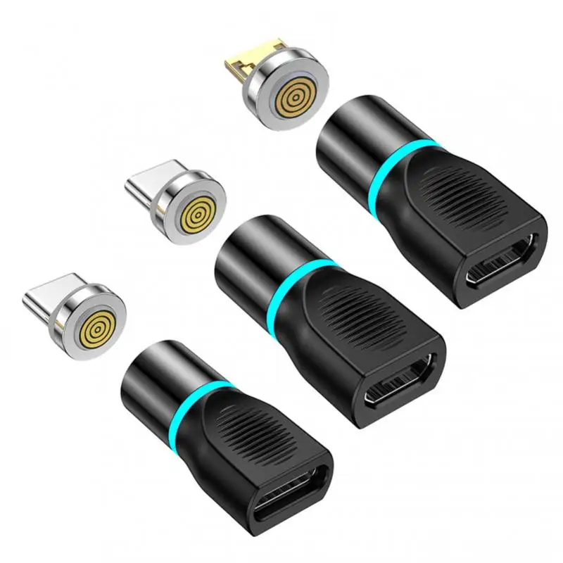 Адаптер OTG Магнитный USB Type C Micro на Micro Type C адаптер для подсветки OTG Type C для IPhone Xiaomi Samsung Poco Macbook конвертер