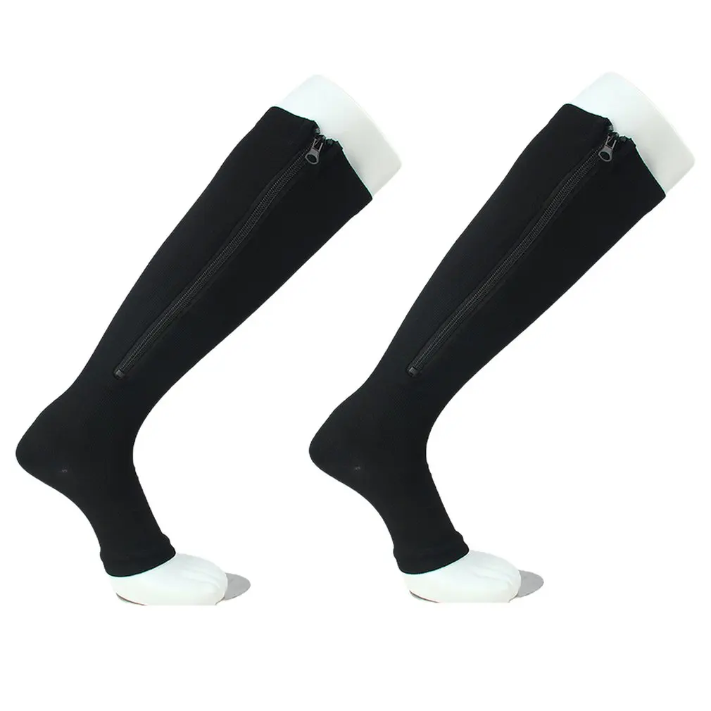 

Спортивные Компрессионные носки на молнии, носки с открытым носком на молнии для снижения отеков и усталости ног, прочные носки