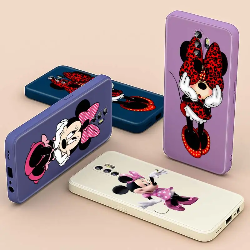 

Cartoon Minnie Mouse For OPPO A74 A73 A55 A54 A52 A11 A94 A93 A92 A91 A11K A9 A16 A7 A1K 2020 Liquid Silicone Phone Case