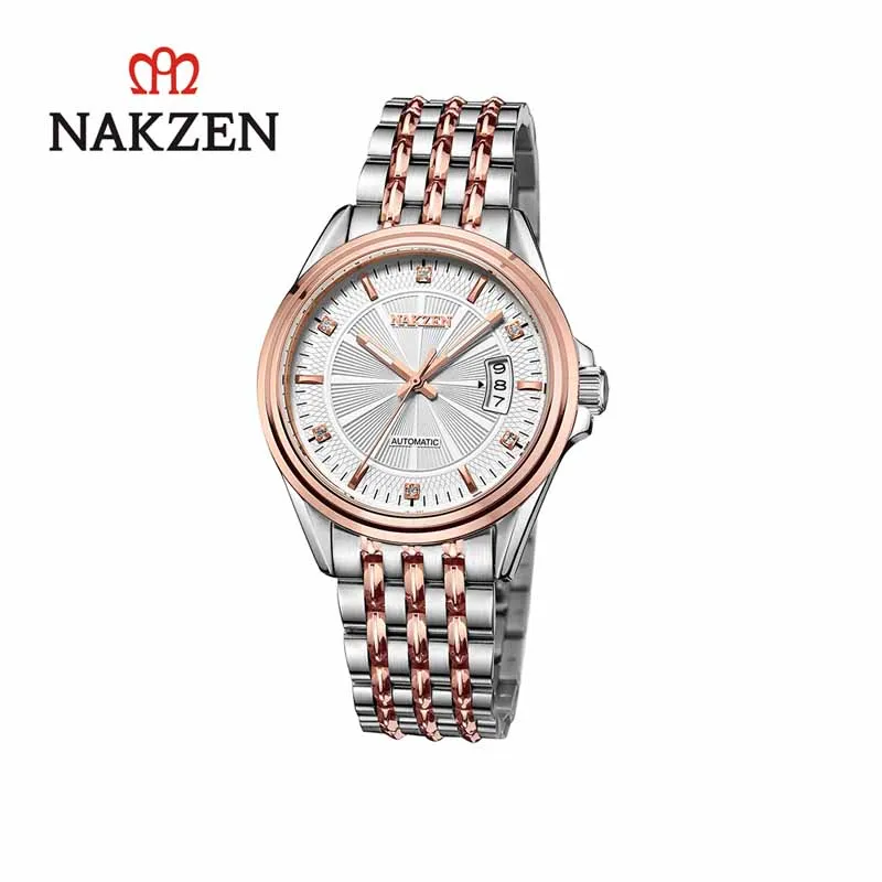 

NAKZEN Automatic Mechanical Watch Men Luxury Stainless Steel Wristwatch Life Waterproof Montre Homme Gifts For Men Reloj Hombre