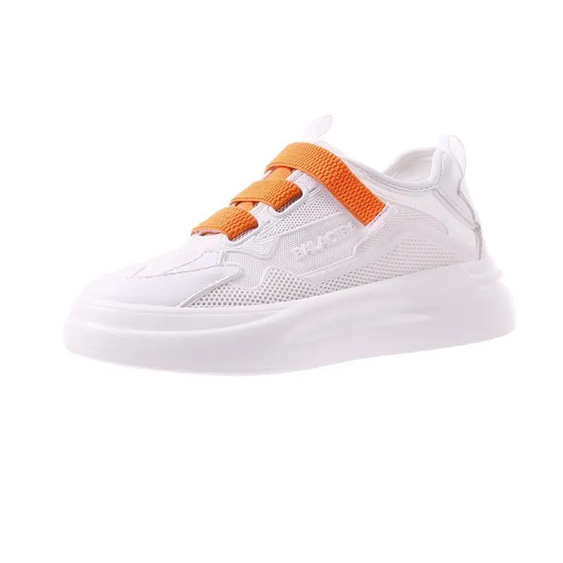 

Mesh small white shoes women's breathable thin section 2021 spring and summer new velcro thick bottom casual sports