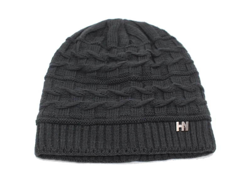 Брендовые зимние вязанные шапочки Skullies Beanies мужские зимние шапки для мужчин женская шапка-маска теплая Толстая Мужская однотонная зимняя шапка