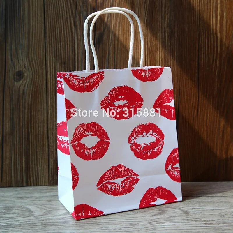 Крафт бумажный мешок бумажные пакеты с косметическим рисунком и ручкой бумажное