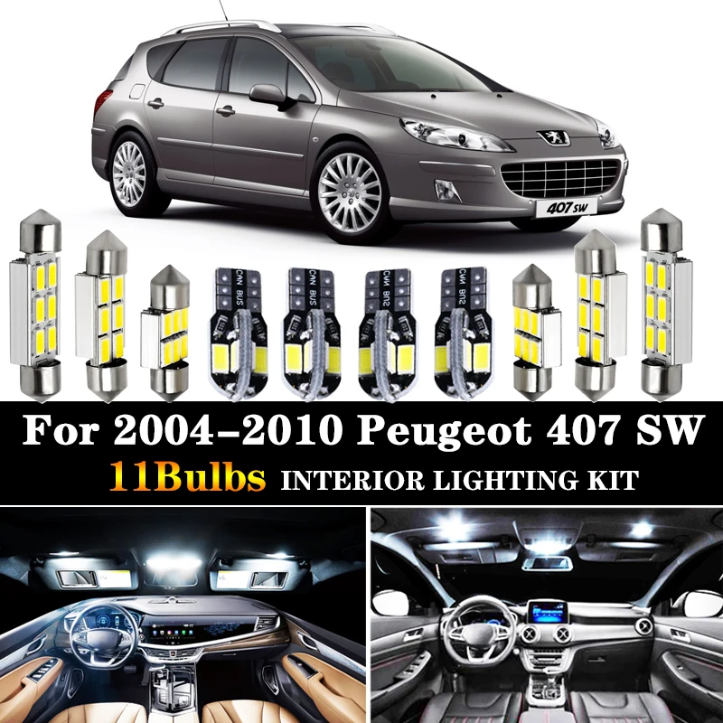 11 шт. автомобильные лампы для Peugeot 2004 2010 407 SW|Сигнальная лампа| |
