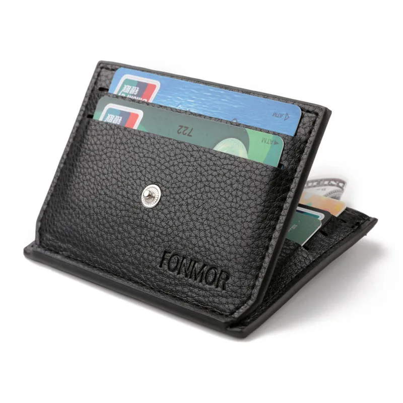 Fashion Unisex Card Holder Women PU Slim Small Wallet Card Retro Leather Men Wallet Business Package Coin Purse Card Holder