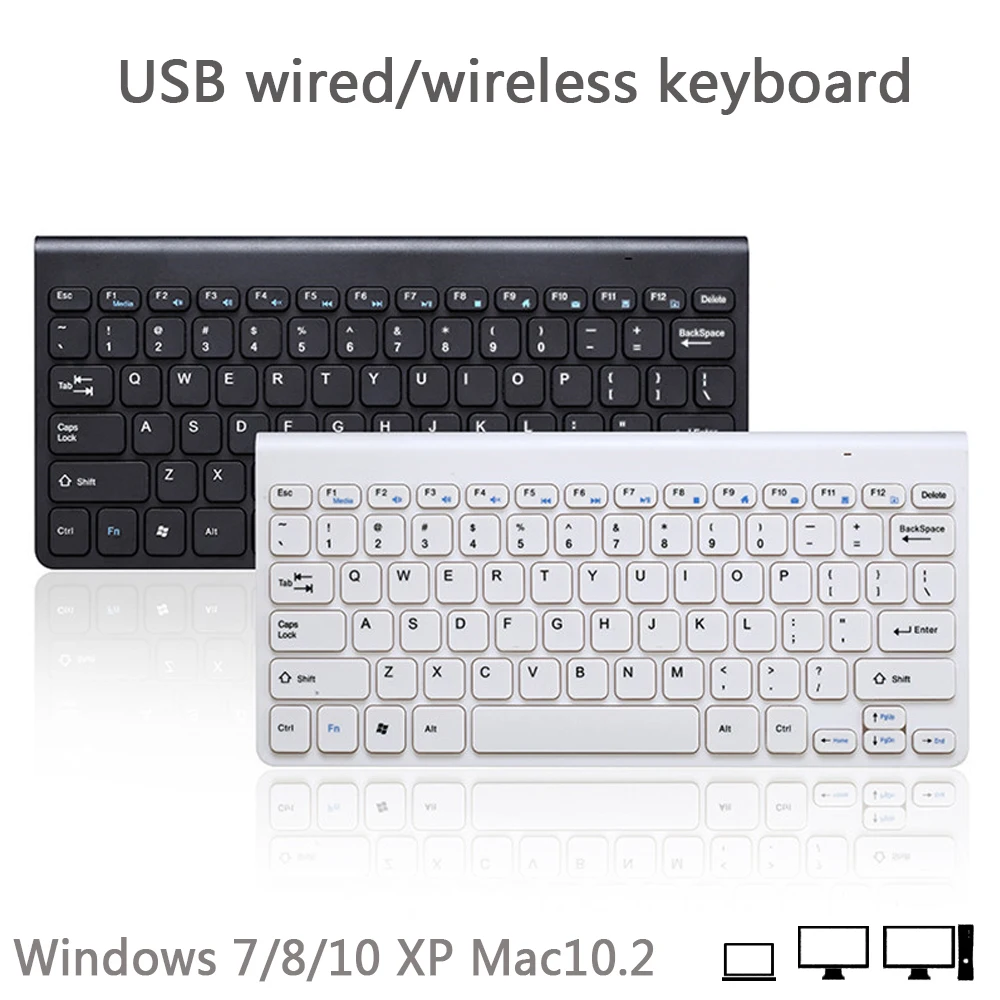 Новая Проводная/Беспроводная клавиатура USB маленькая портативная для ноутбука