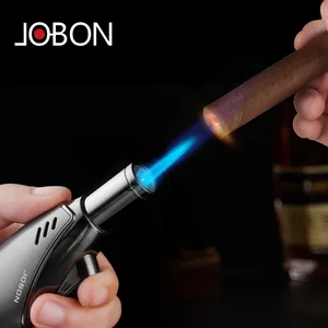 jobon windproof cigarette cigar lighter spray gun torch gas lighter jet metal butane inflated lighter kitchen bbq men gadgets free global shipping