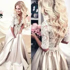 Кружевные свадебные платья с аппликациями, новый дизайн 2021, иллюзионное платье невесты на спине, элегантные свадебные платья, белоеLvory, свадебное платье