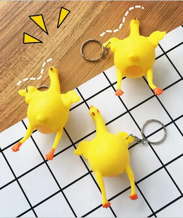 

1pcs Surprise Squishy Toy Anti Stress Squeeze Toys Chicken&Eggs Laying Hens Funny Key Pendant Gadgets Novelty Mood Relief
