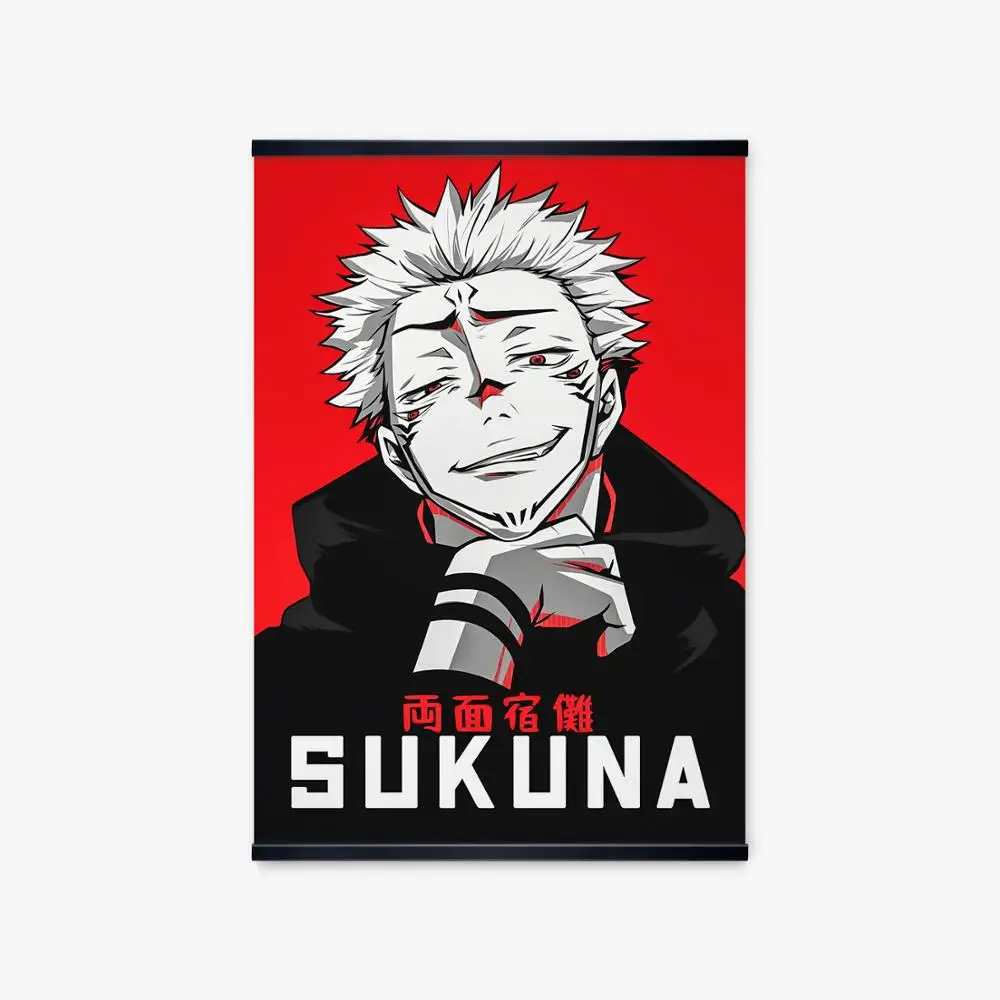 

Anime Silhouette Wall Pictures Jujutsu Kaisen Sukuna Portrait Decoration Poster Black Frame Art Canvas Print Home Decor Painting
