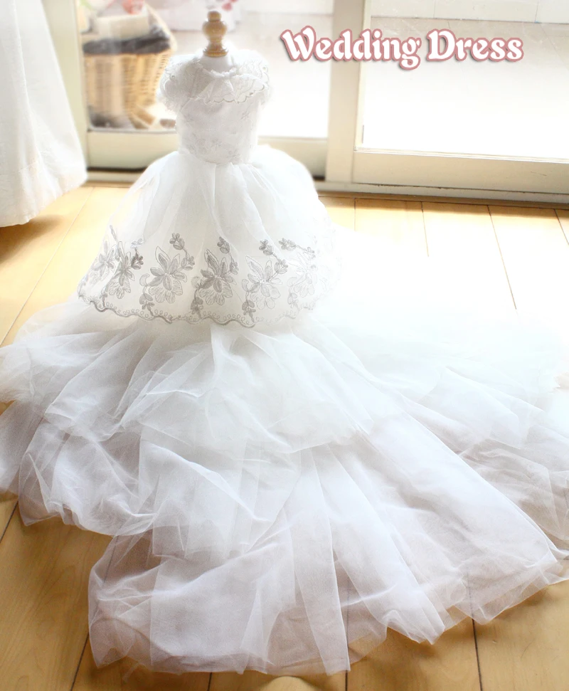 Бесплатная доставка Роскошная Одежда для собак ручной работы свадебное платье